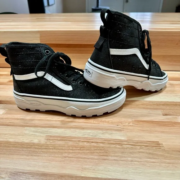 VANS Sentry Sk8-hi Wc High Tops (glitter Black/White) Women Black Size 8.5 - Picture 3 of 8